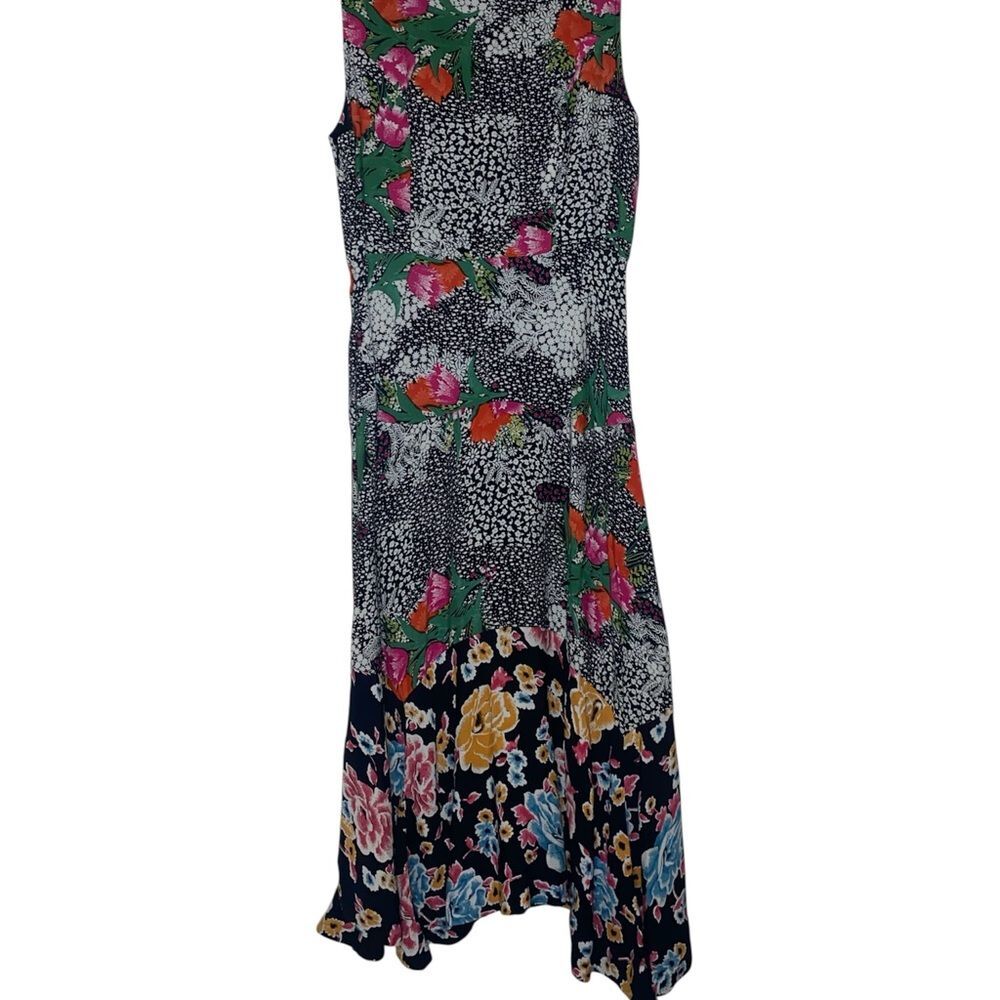 ANTHROPOLOGIE Maeve Violette Midi Sleeveless Dress Black Floral Multi - Picture 5 of 8